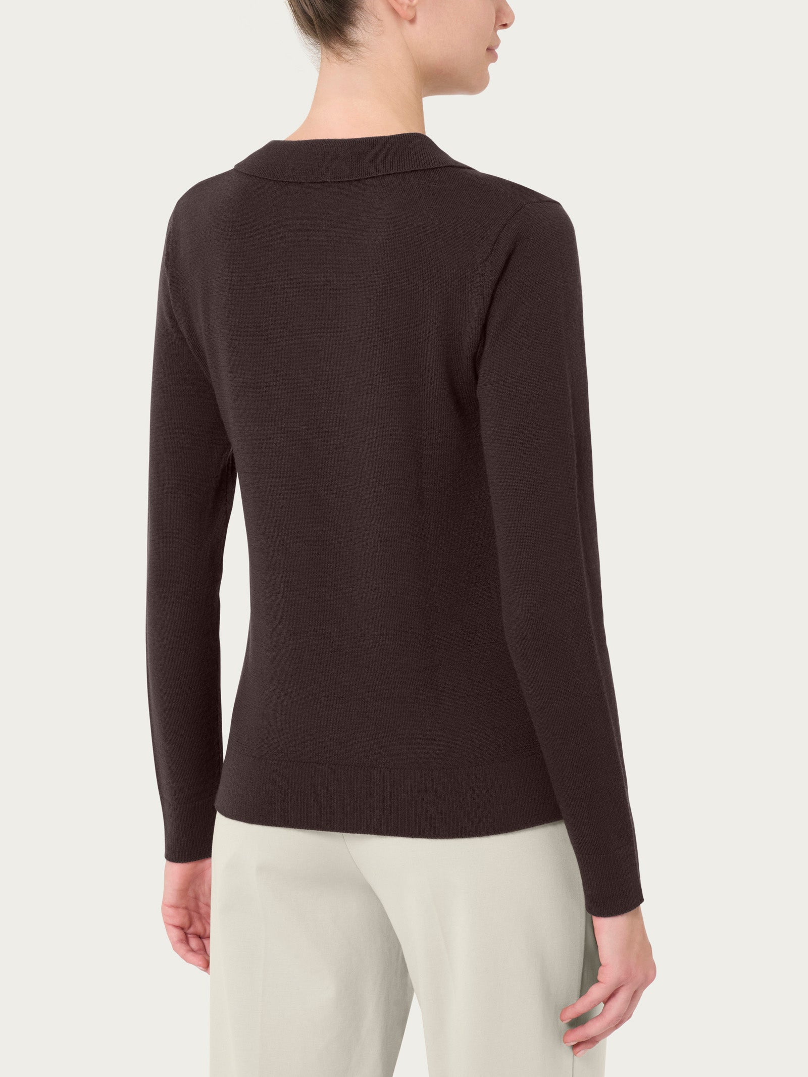 Ragno Merino Soft Polo maglia marrone Chocolate Torte
