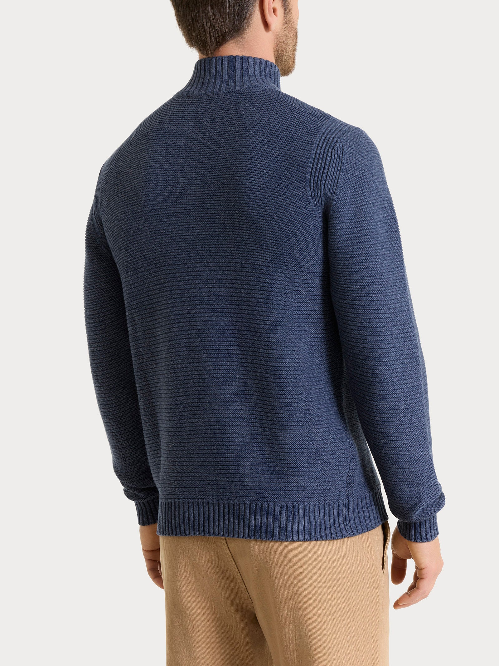 Ragno Winter Cotton Lupetto Zip Uomo Avio in Cotone
