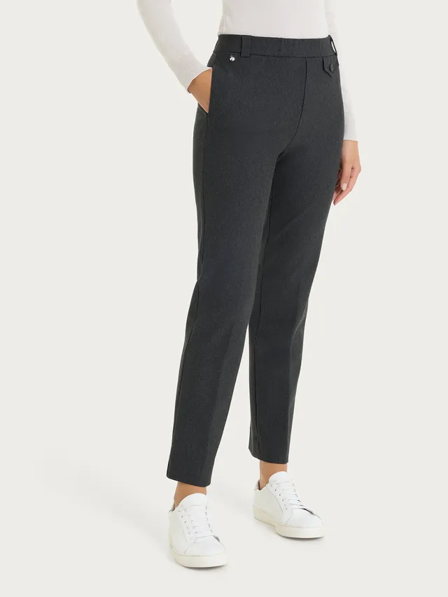 Ragno Compact The Straight Leg pantalone nero Oscuro Mel. vita elasticizzata