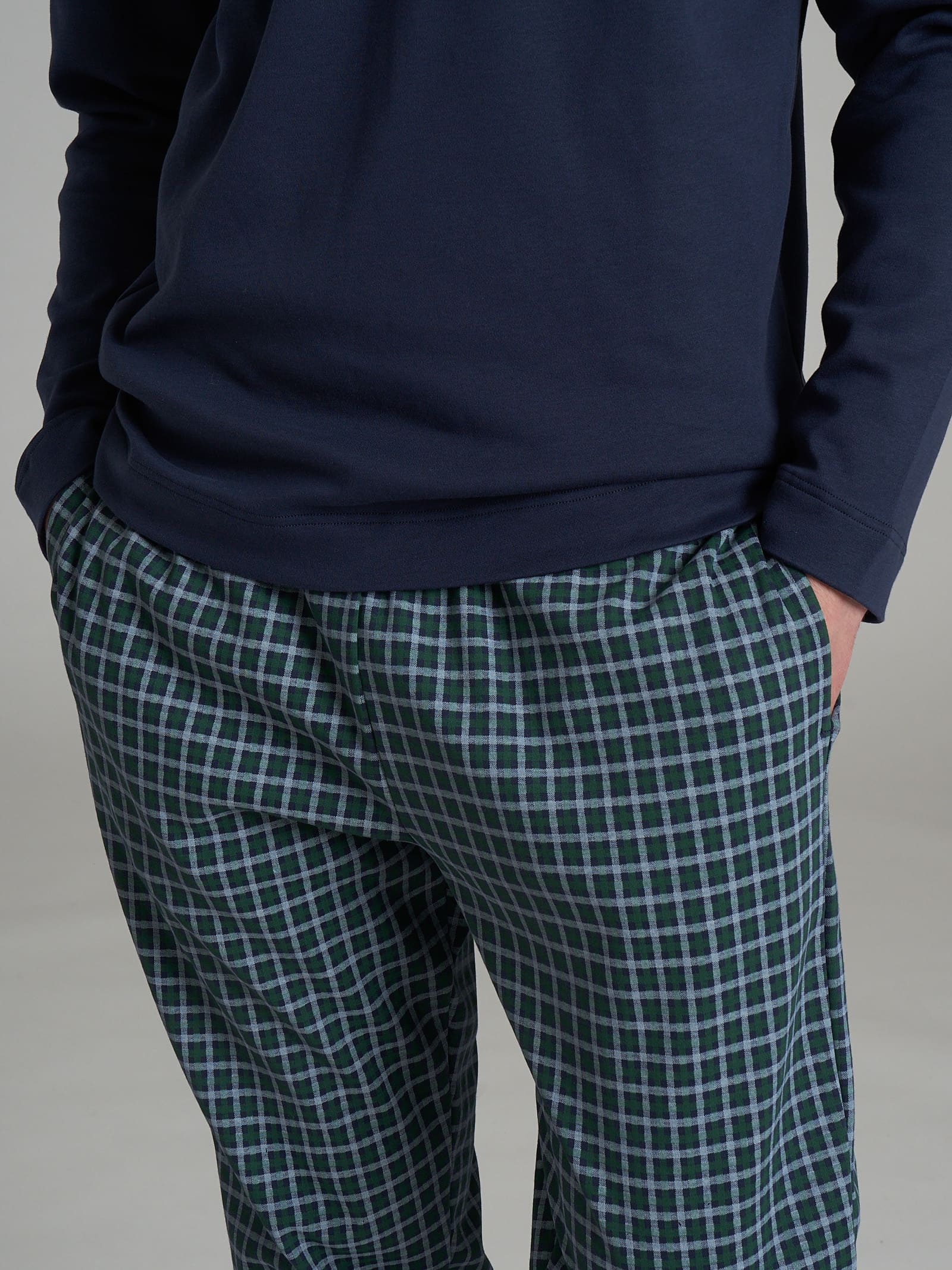 Ragno Notte Pigiama Serafino Tartan Cotone Notte Small Check