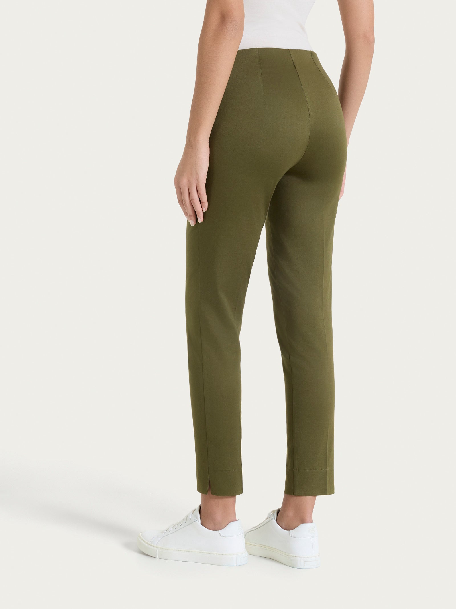 Ragno Satin Power pantalone capri Dark Olive skinny donna