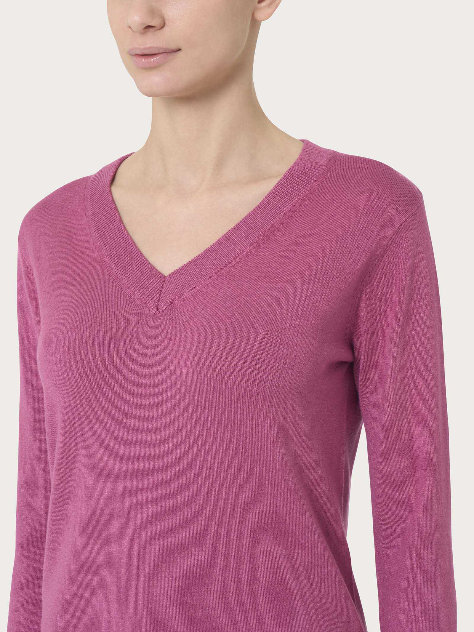 Ragno Four Seasons Maglia Scollo V viscosa Red Violet donna