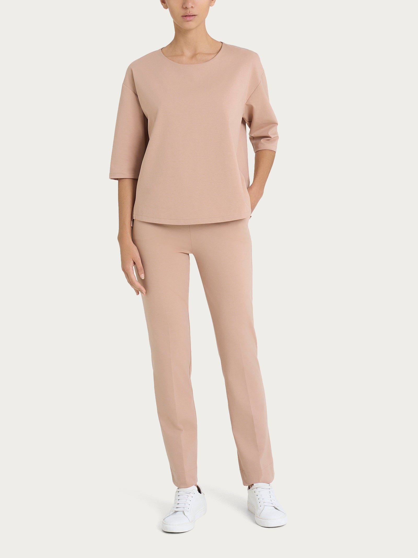 Ragno Compact Light maglia girocollo manica 3/4 warm taupe