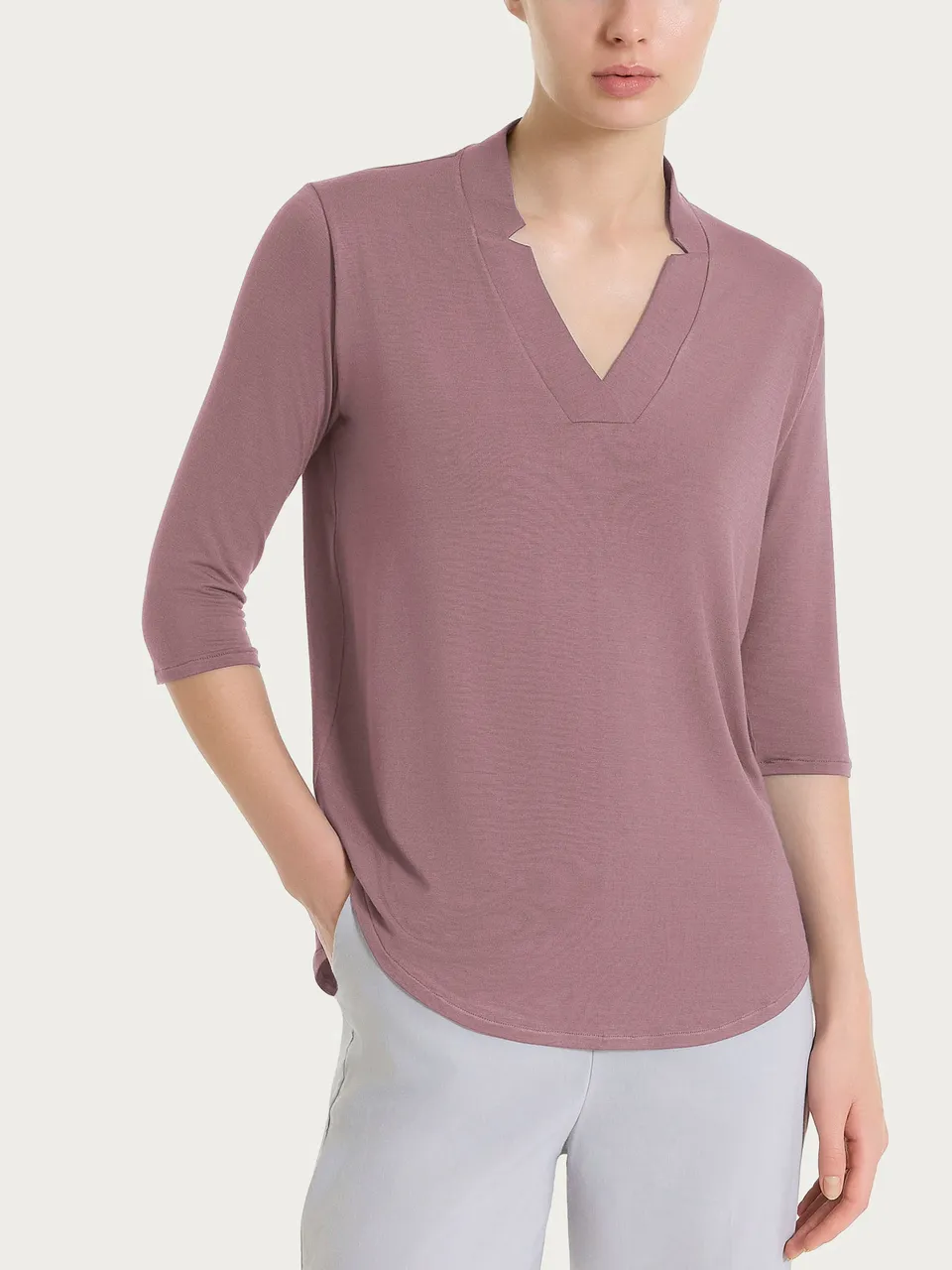 Ragno Viscosa Summer maglietta scollo V Twilight Mauve
