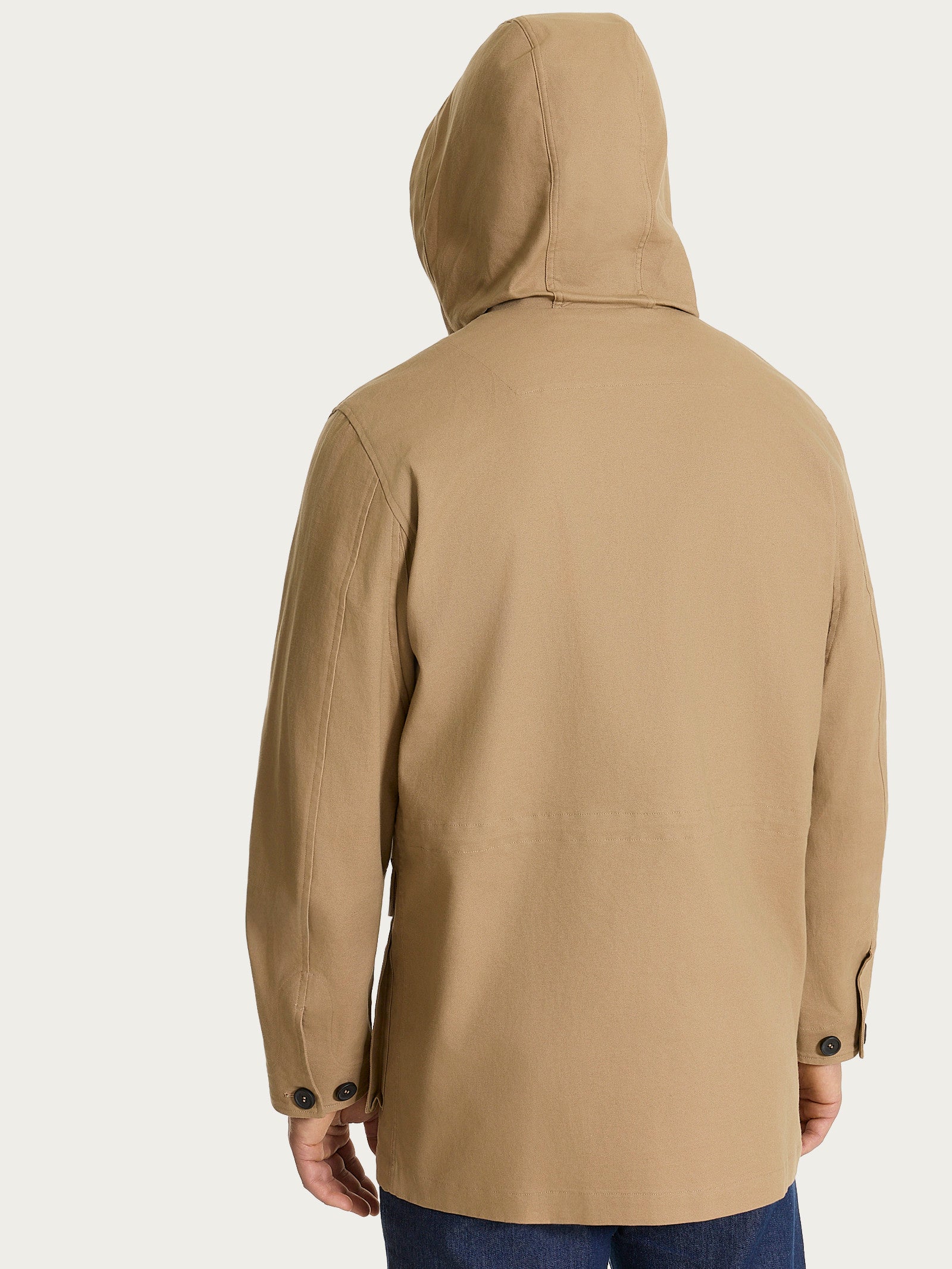 Ragno Canvas Stretch cappotto cappuccio uomo tiger's eye regular