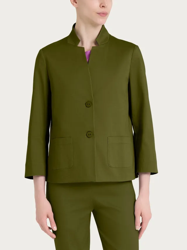 Ragno Satin Power Blazer corto Sphagnum verde cotone