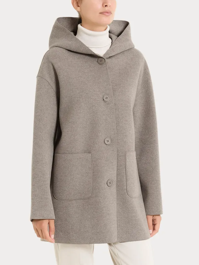 Ragno Vegan Wool Giaccone con Cappuccio Glace Mel caldo