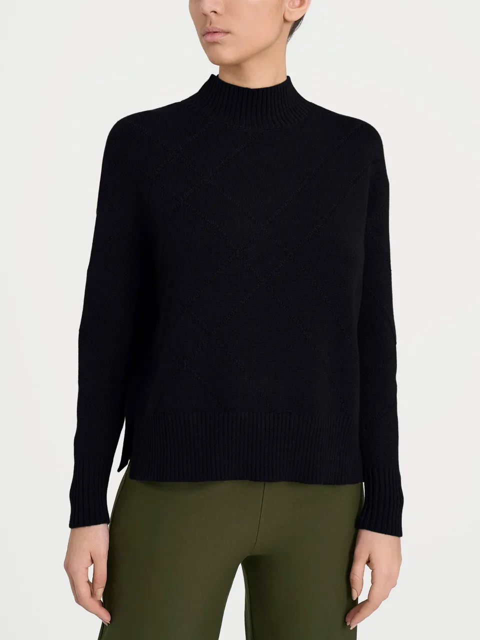 Ragno Four Seasons Lupetto Check Diagonale maglia nera