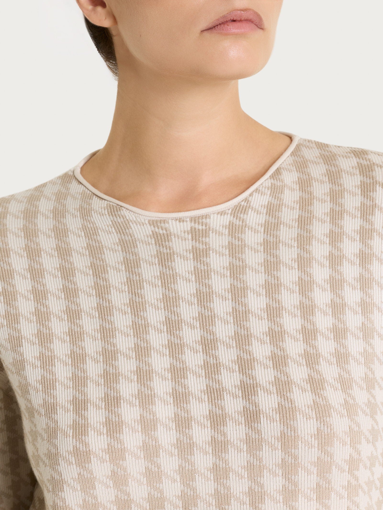 Ragno Four Seasons Girocollo Pied de Poule Maglia Glace viscosa