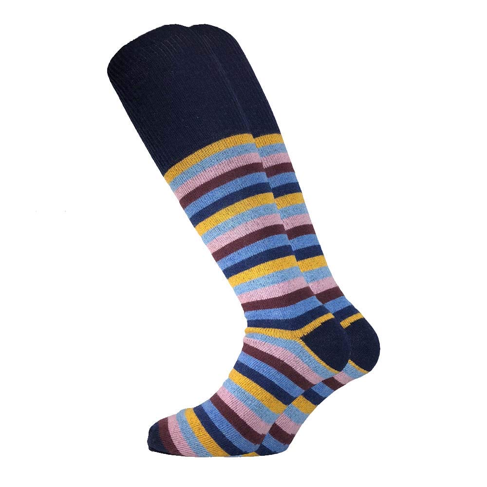Lady C Punto Rigacash3s calze uomo lunghe gialle