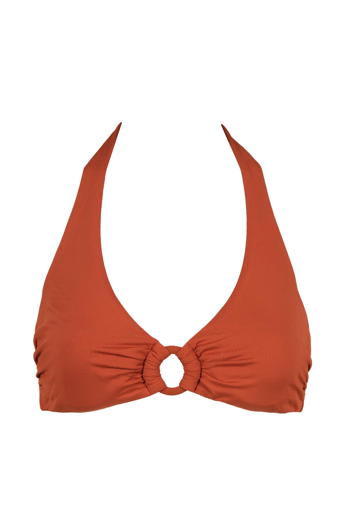 Goldenpoint Triangolo Fisso Top Bikini Tinta Unita con Anello