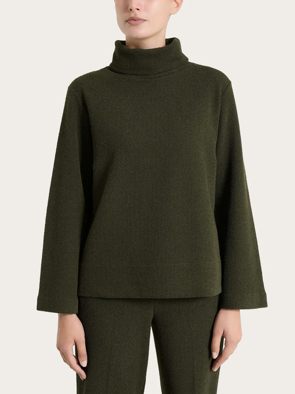 Ragno Felpa Collo Ciambella Japanese Fleece Verde Dark Olive