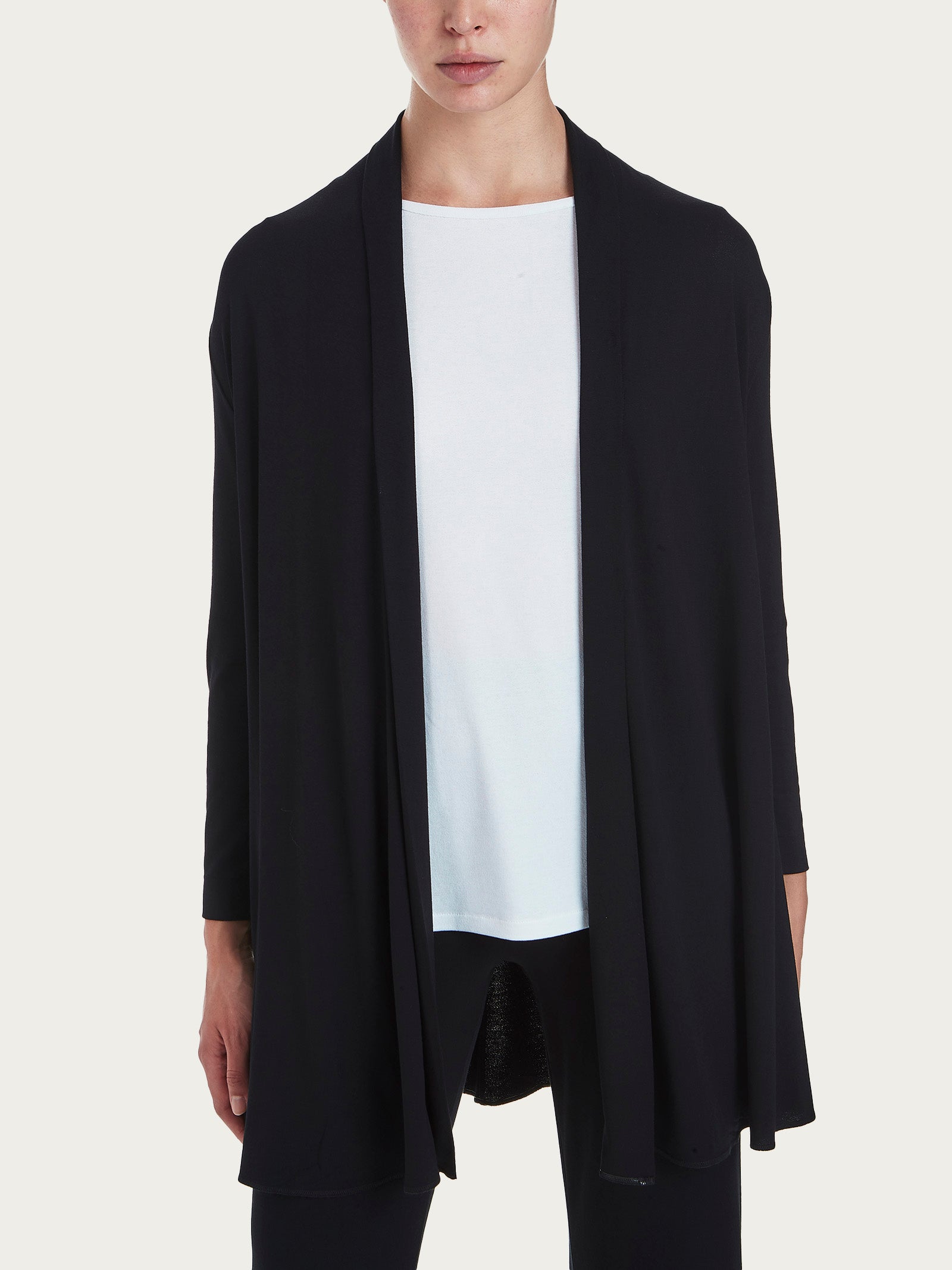 Ragno Viscosa Summer cardigan lungo donna nero fresco