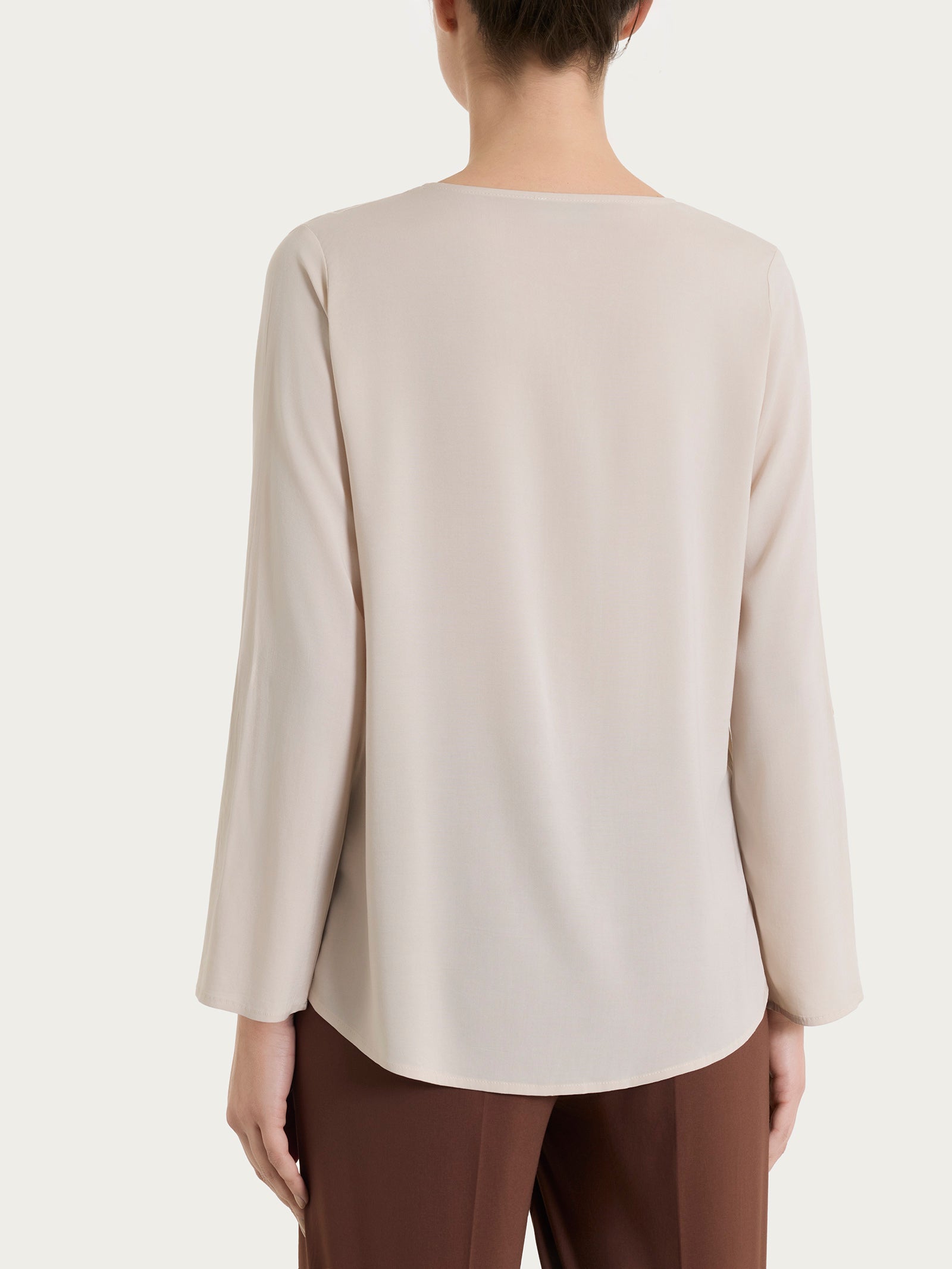 Ragno Voile Stretch blusa serafino Champignon leggera