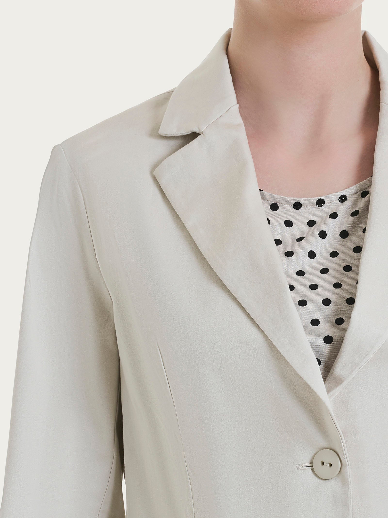 Ragno Satin Power Blazer Corto 1 Bottone Manica 3/4 Champignon cotone