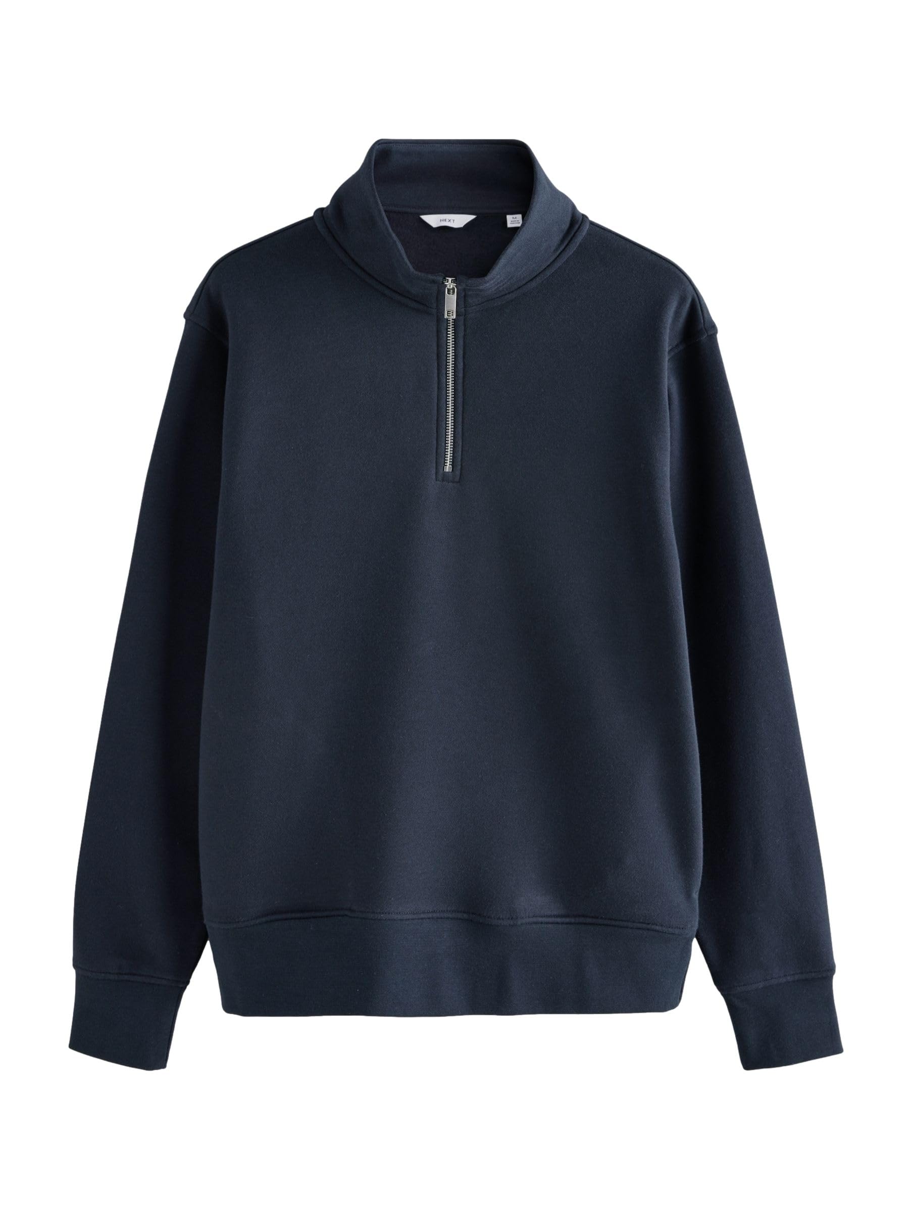 Next felpa uomo jersey cotone zip corta regular nera
