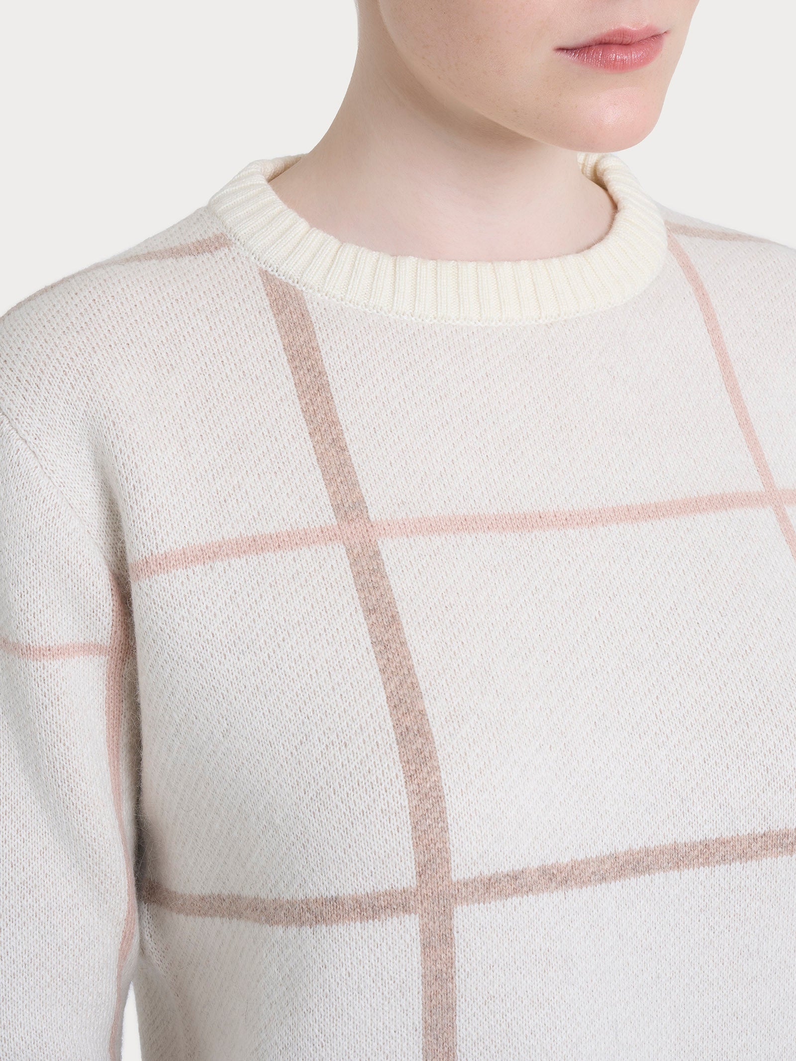 Ragno Natural Soft Maglia girocollo Zenzero check calda