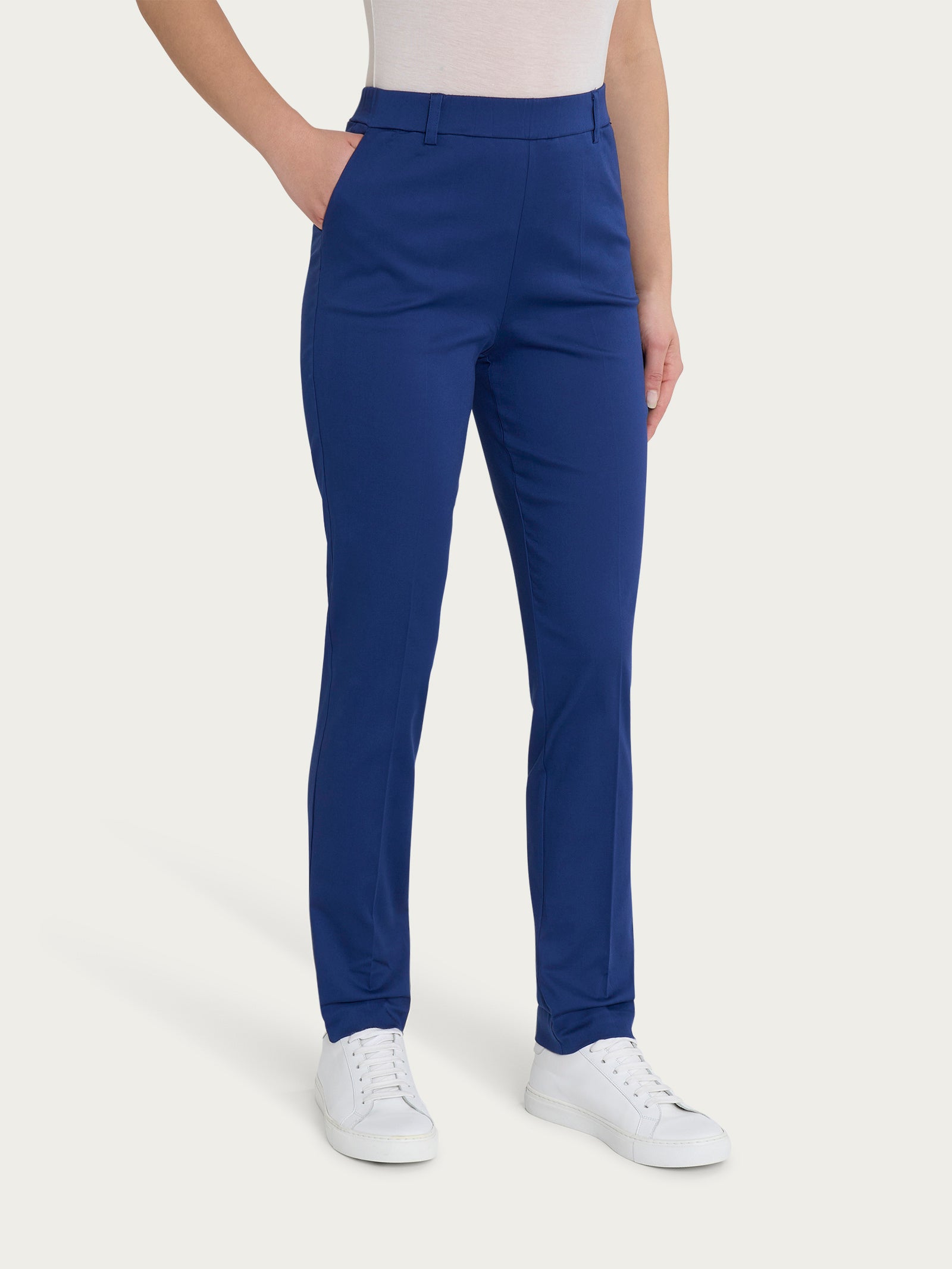 Ragno Satin Power Pantalone chino slim Blueberry cotone