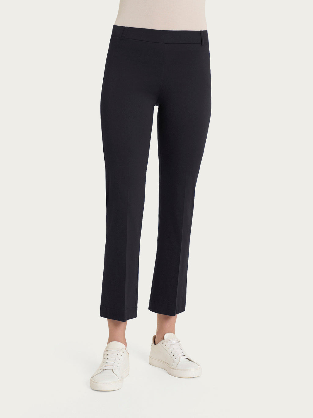 Ragno Satin Power Cropped Flare pantaloni Nero cotone stretch