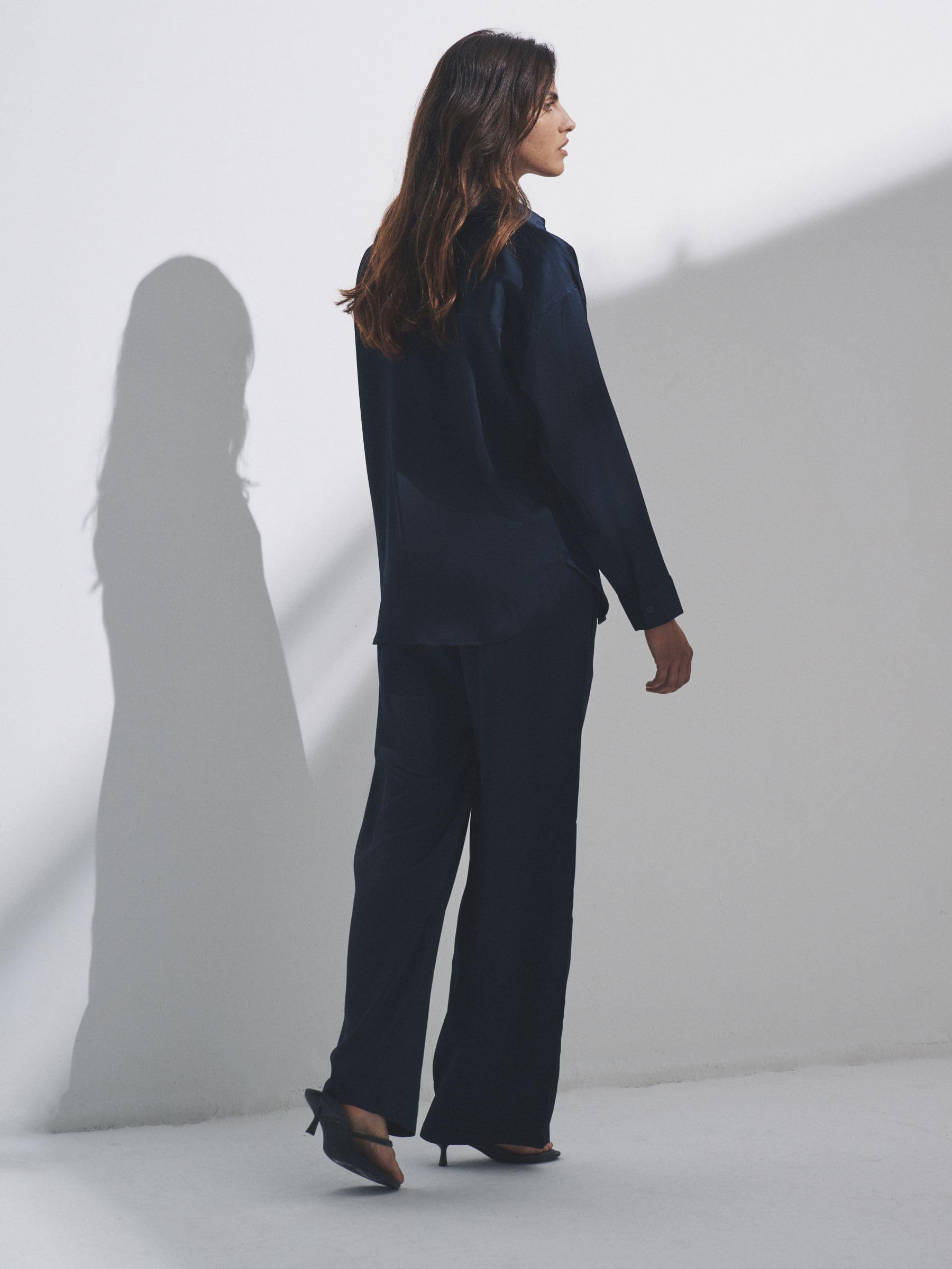 Geo Next The Set Coordinato Raso Camicia e Pantaloni Donna
