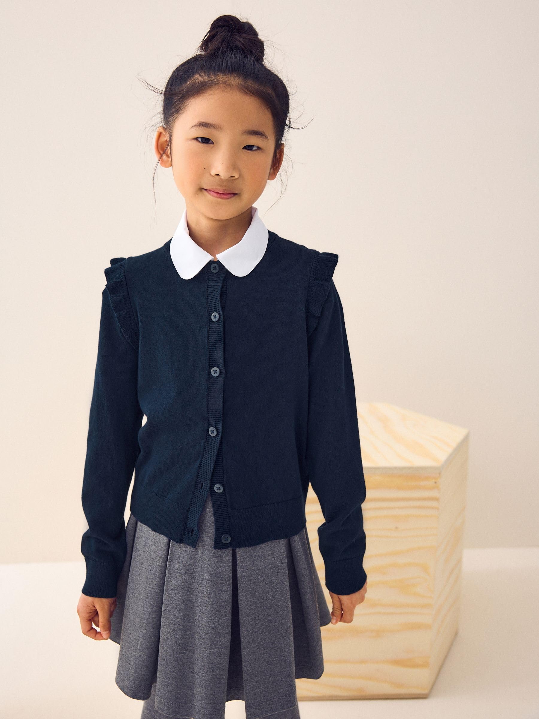Geo Next cardigan bambina scuola cotone taglia 110 volant