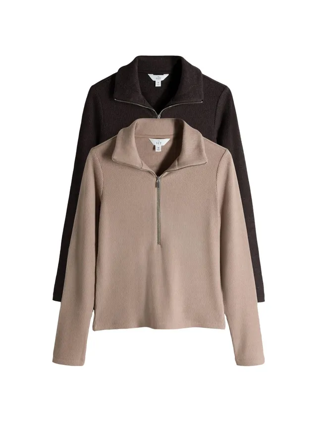 Geo Next The Set maglione collo alto donna 2 pezzi coste zip