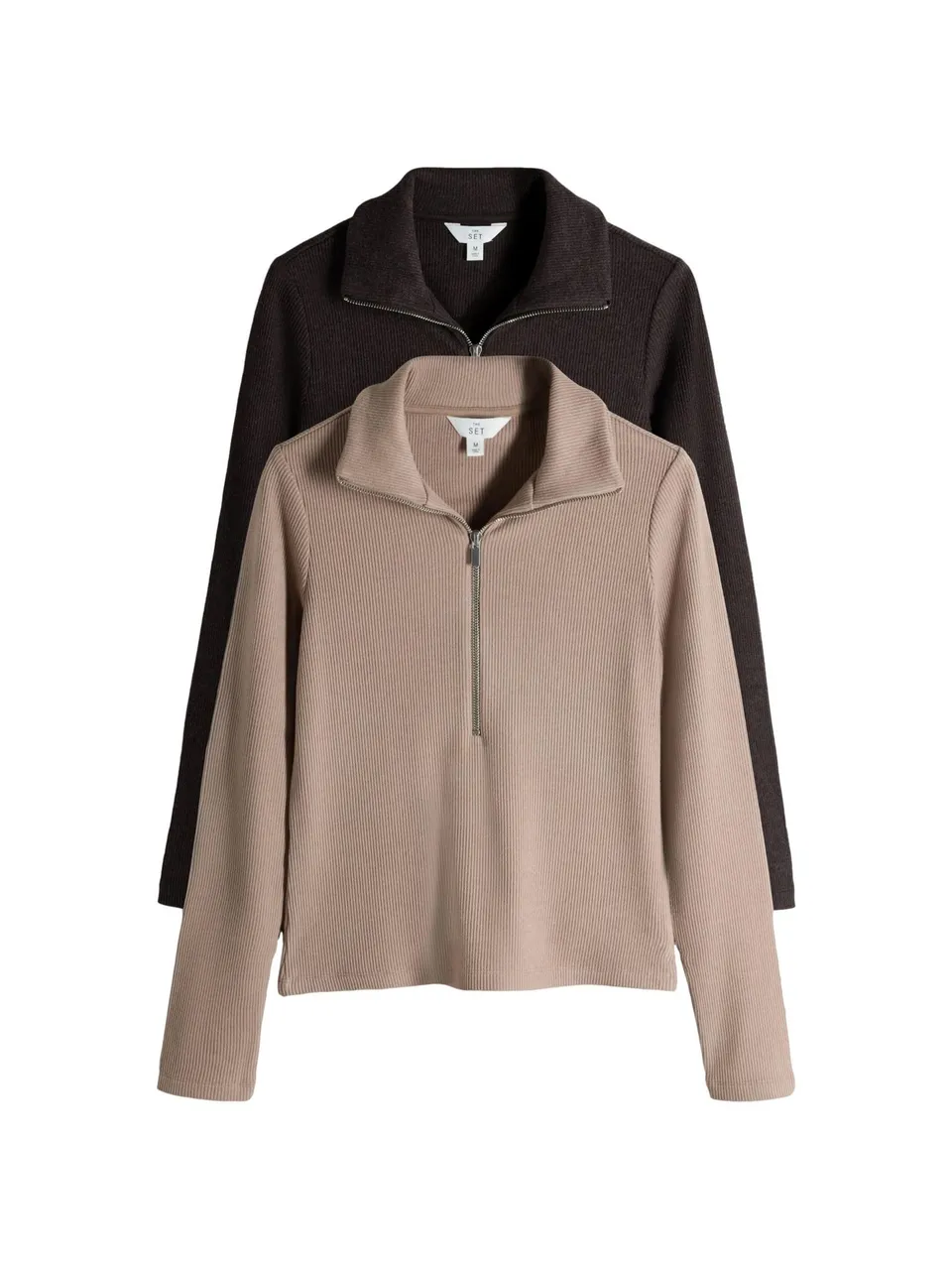 Geo Next The Set maglione collo alto donna 2 pezzi coste zip