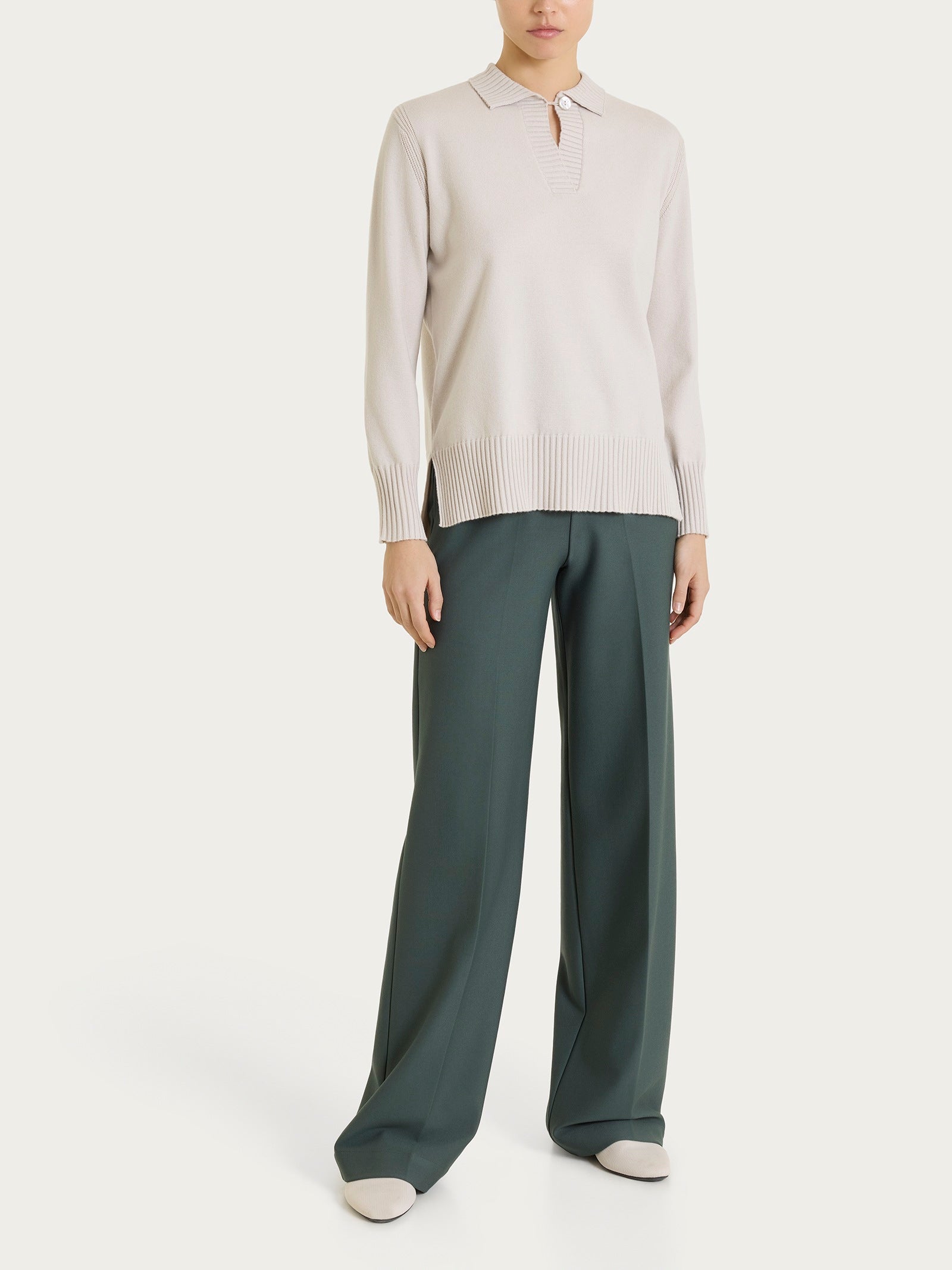 Ragno Soft Wool Polo Manica Lunga Donna Champignon