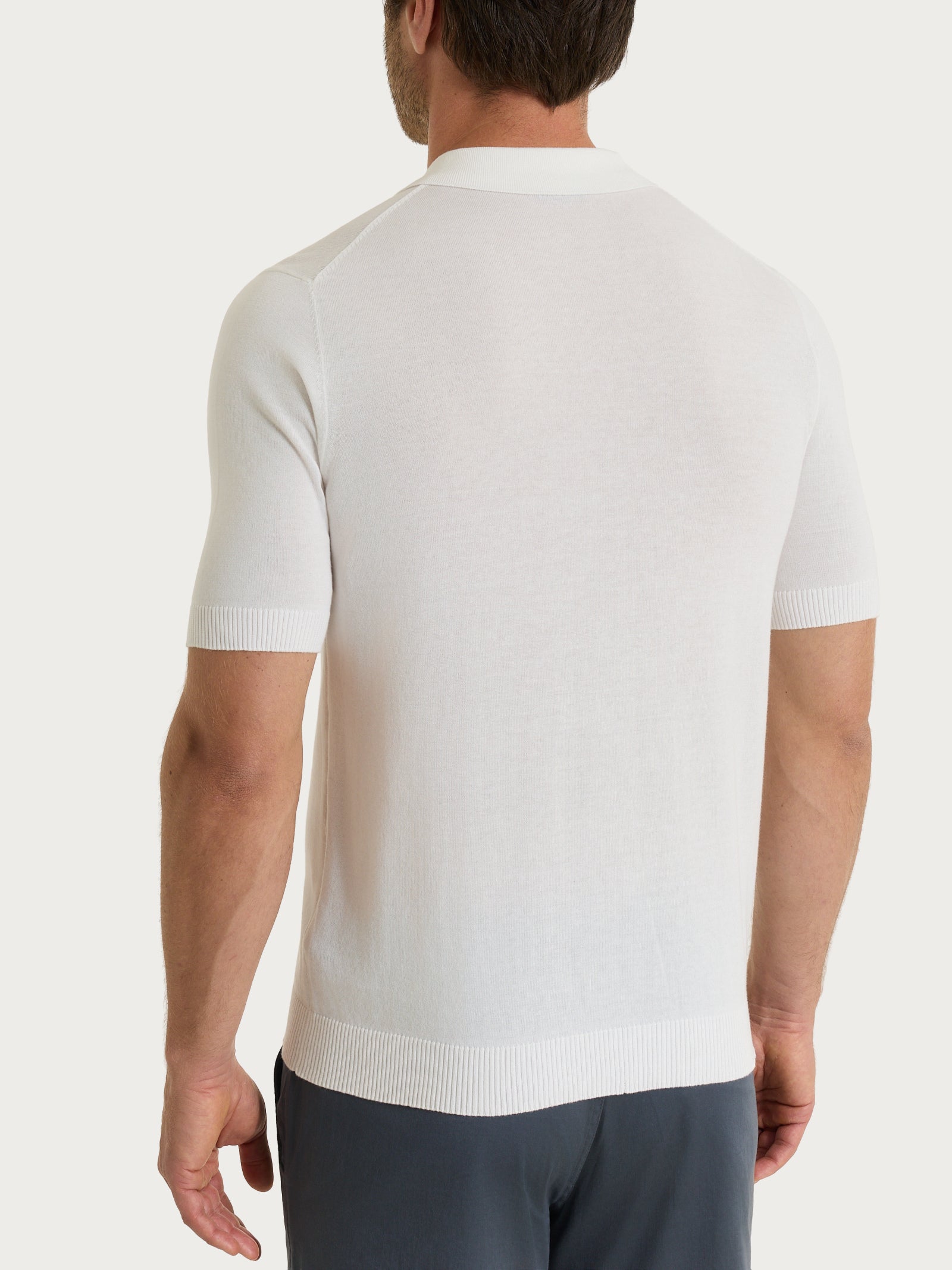 Ragno Puro Cotone Polo Manica Corta Bianco 3 bottoni