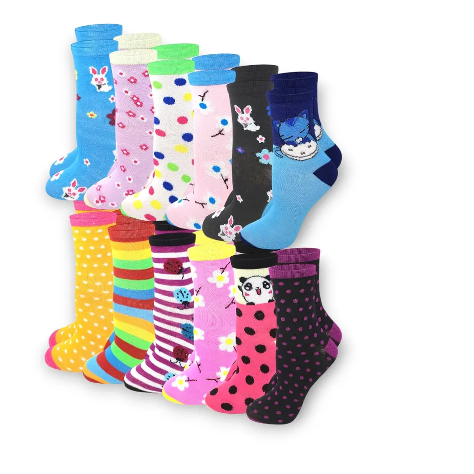 Lady C Calzini Bimba Cotone Corti 2-4 Anni 6 Pezzi Caldi