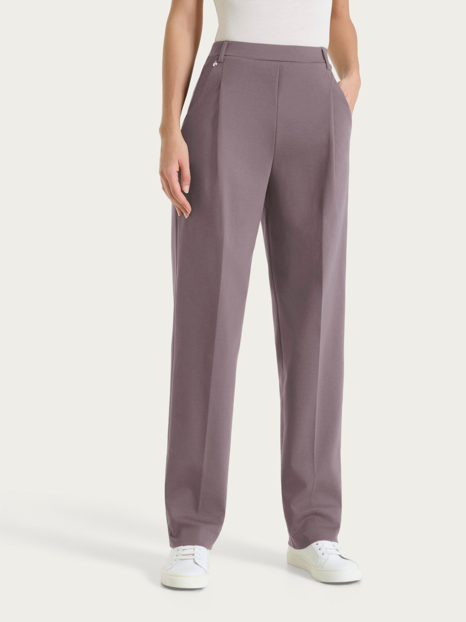Ragno Compact Light pantalone carota con tasche Plum Truffle