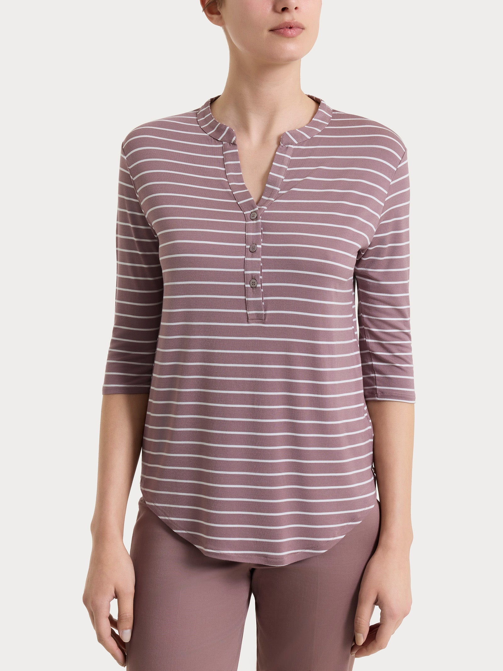 Ragno Summer Light Maglietta Righe Serafino Twilight Viscosa