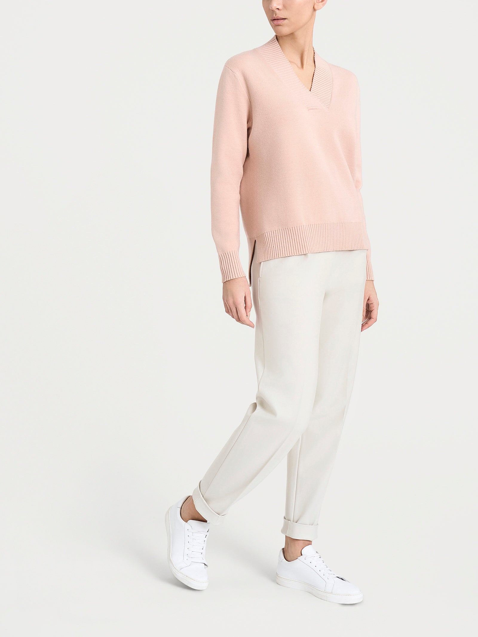 Ragno Super Soft Maglia Scollo a V Cameo Rose asimmetrica