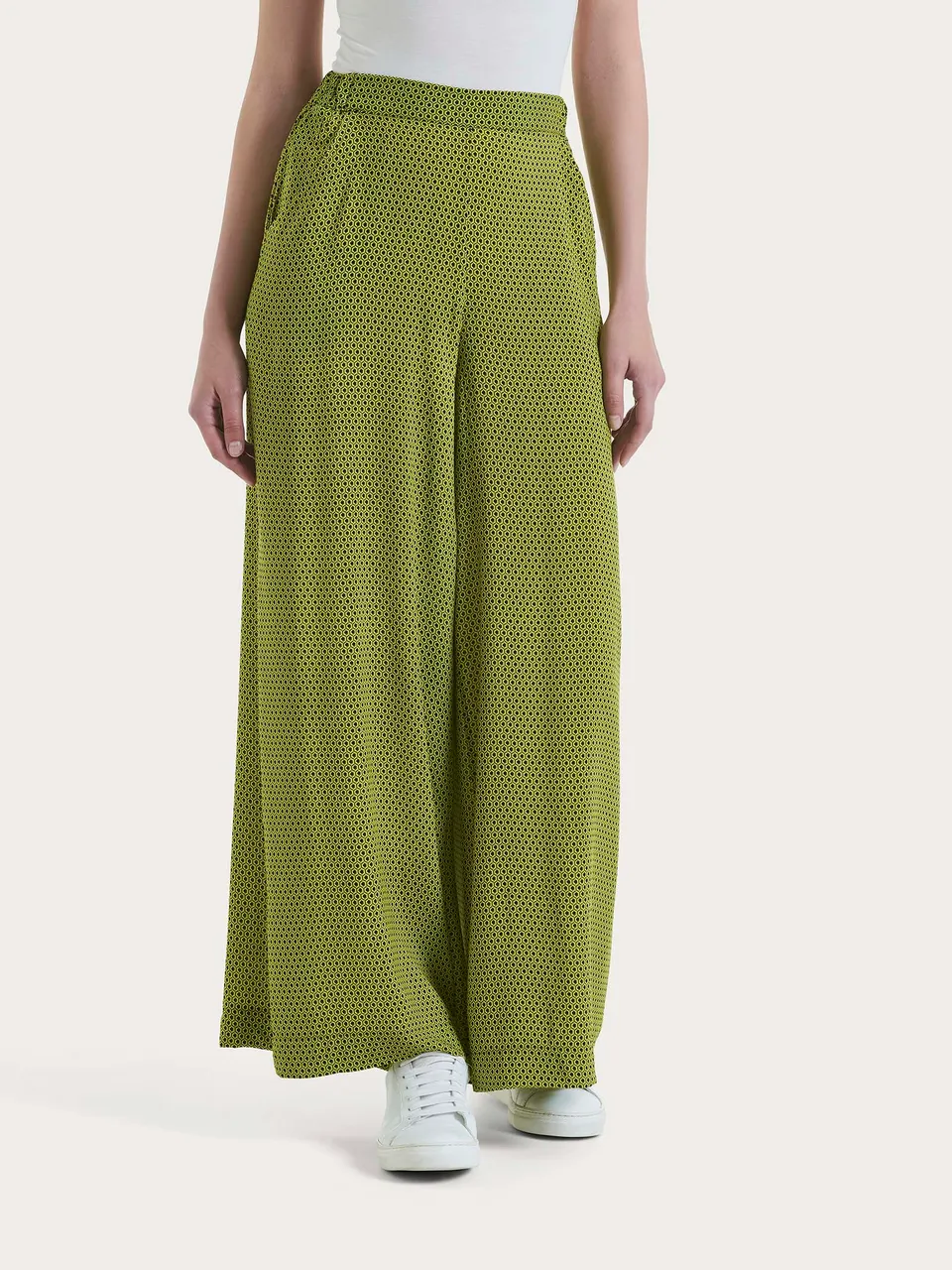Ragno EcoSeta Pantalone Palazzo The Wide Leg Fant. Sphagnum