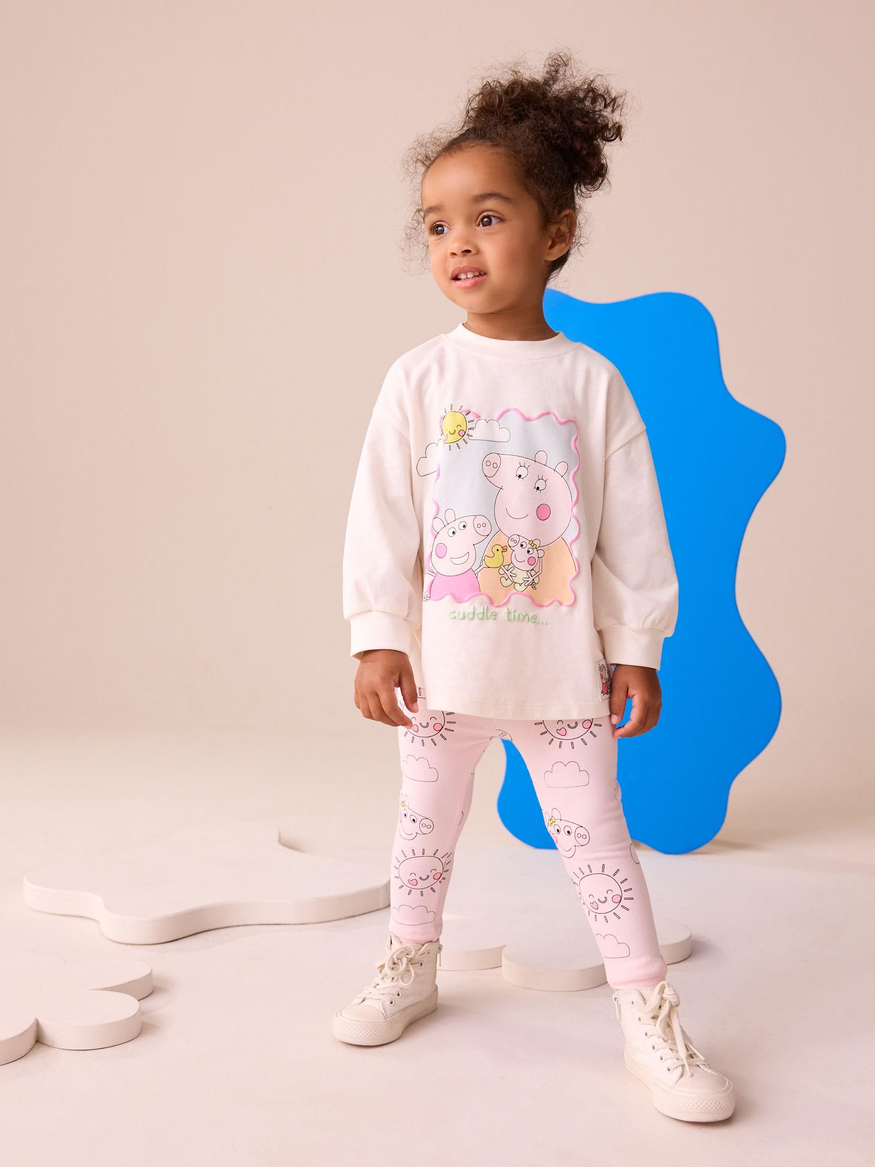 Next Peppa Pig completo bambina maglia leggings 74-80 morbido