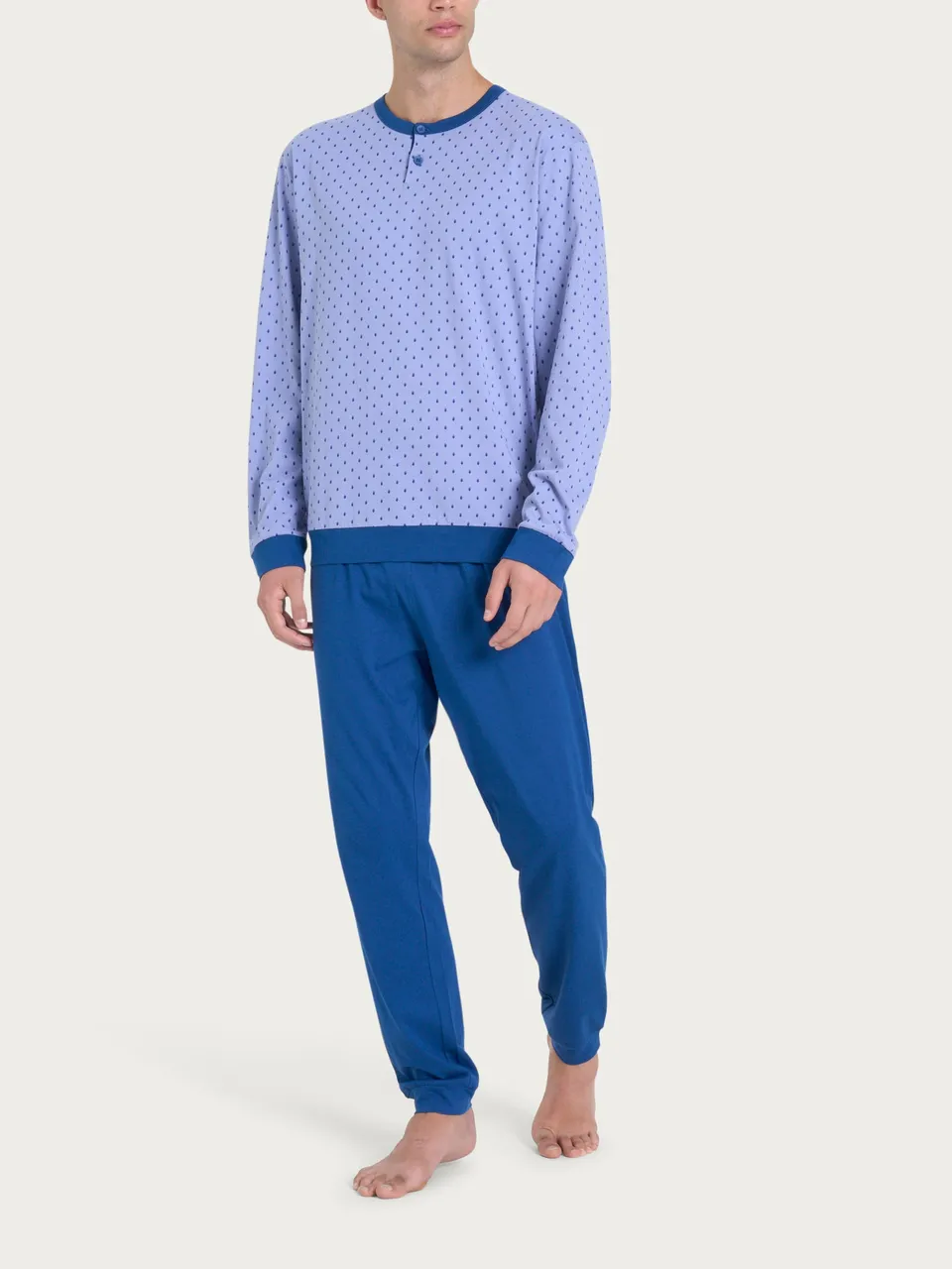 Ragno Jersey Cotone Pigiama Serafino uomo purple cotone