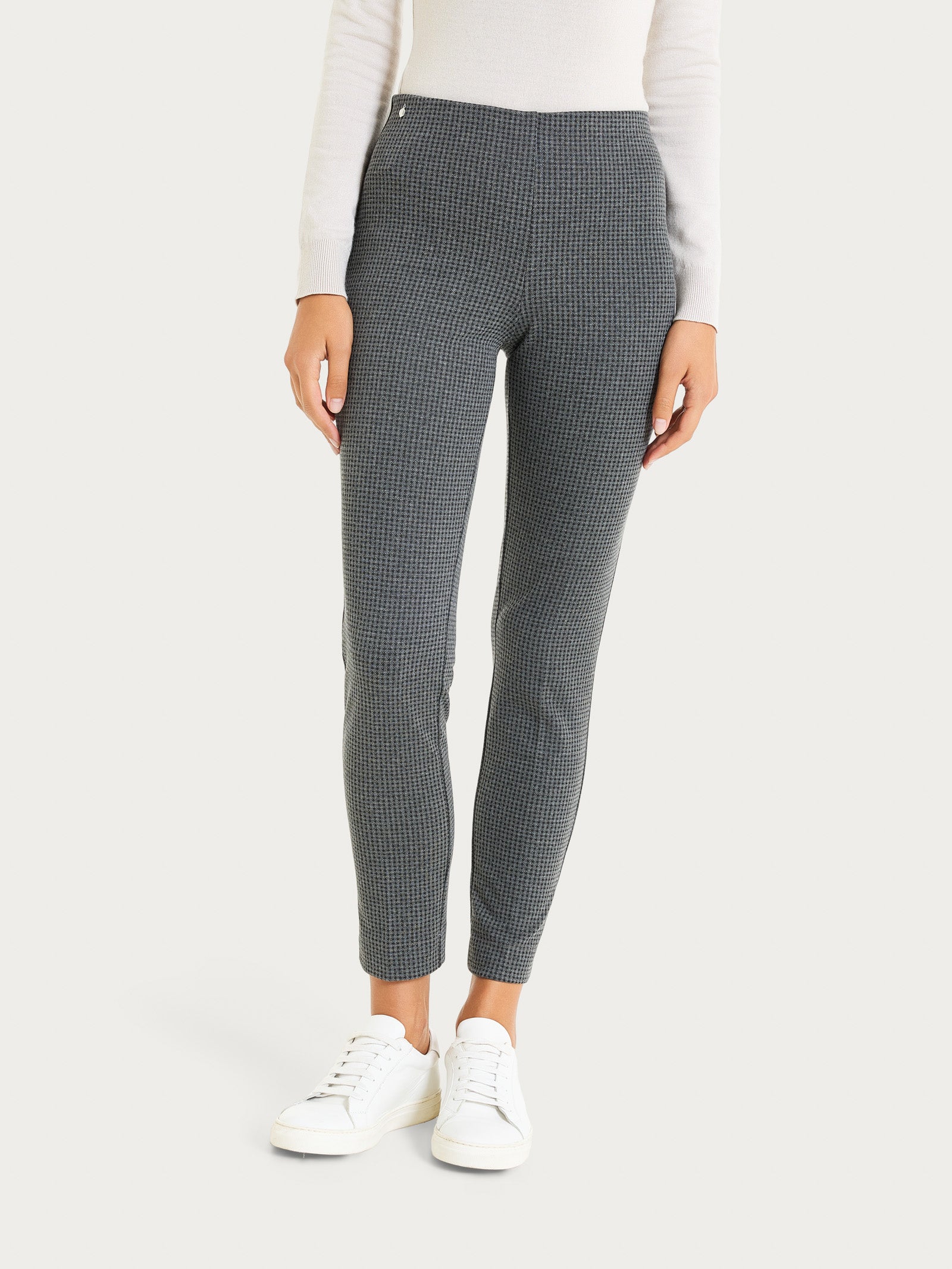 Ragno Compact pantalone sigaretta ardesia micro check skinny