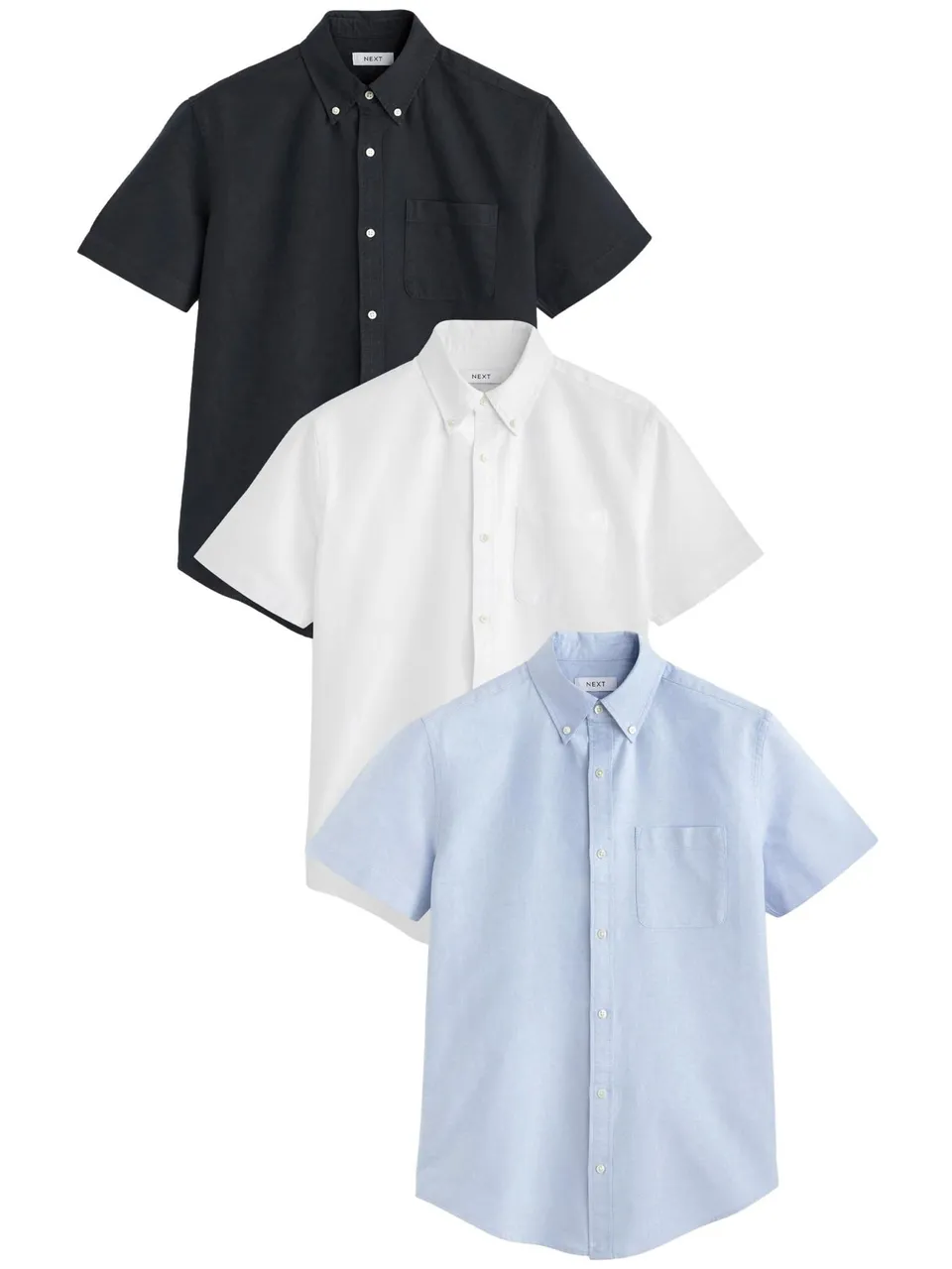 Next Oxford Camicie Uomo Manica Corta XL Confezione 3 Cotone
