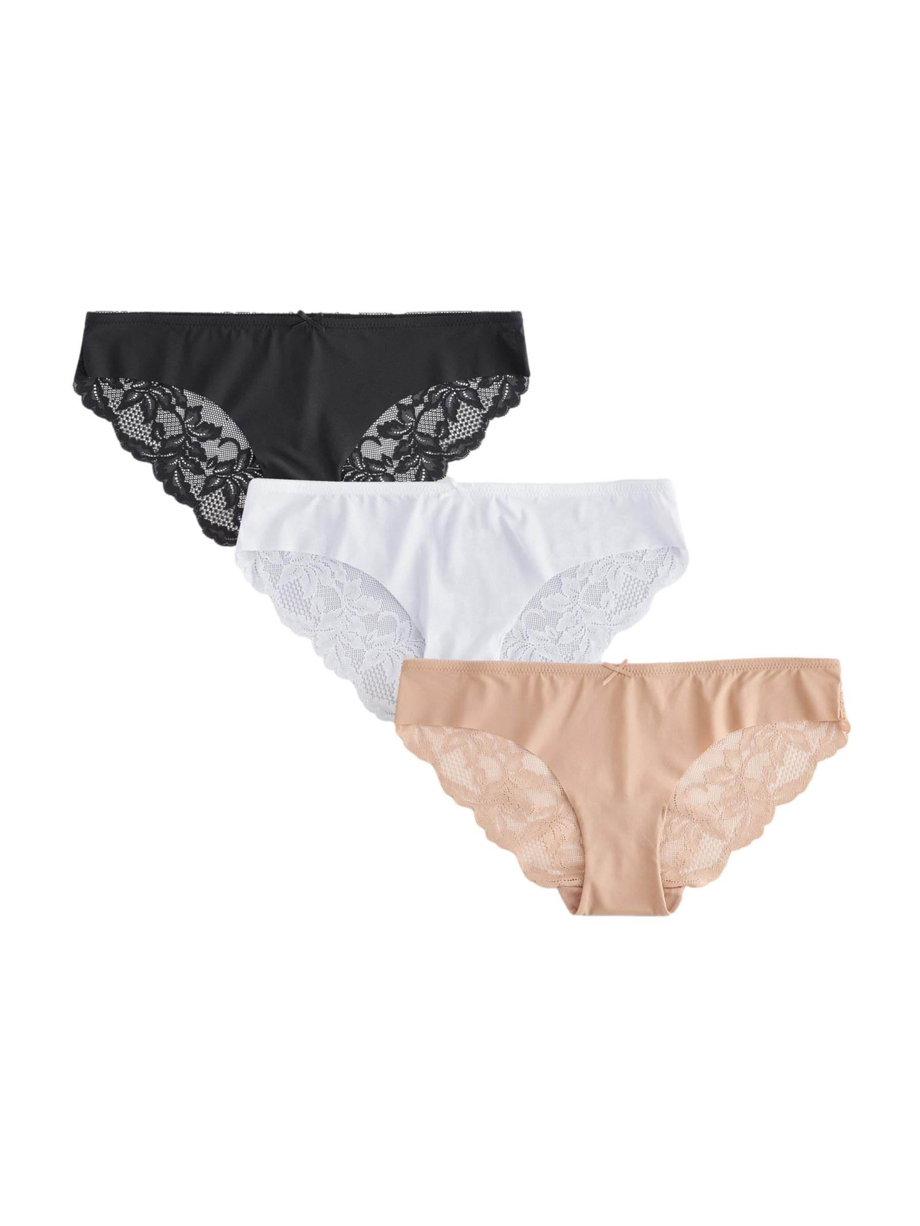 Next brasiliane retro pizzo slip 3 pezzi pizzo non segna