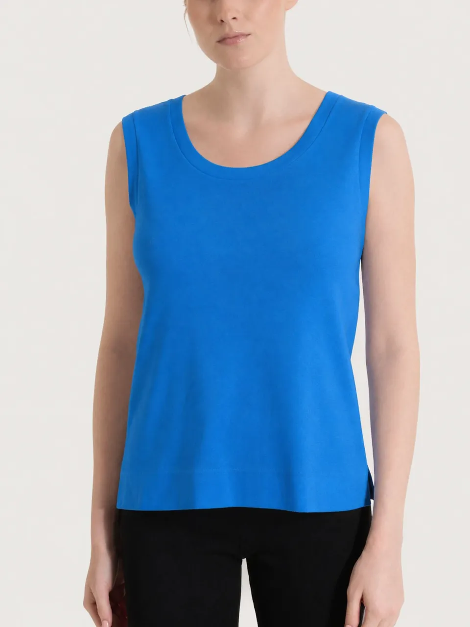 Ragno Eco Cotton top smanicato spalla larga Strong Blue