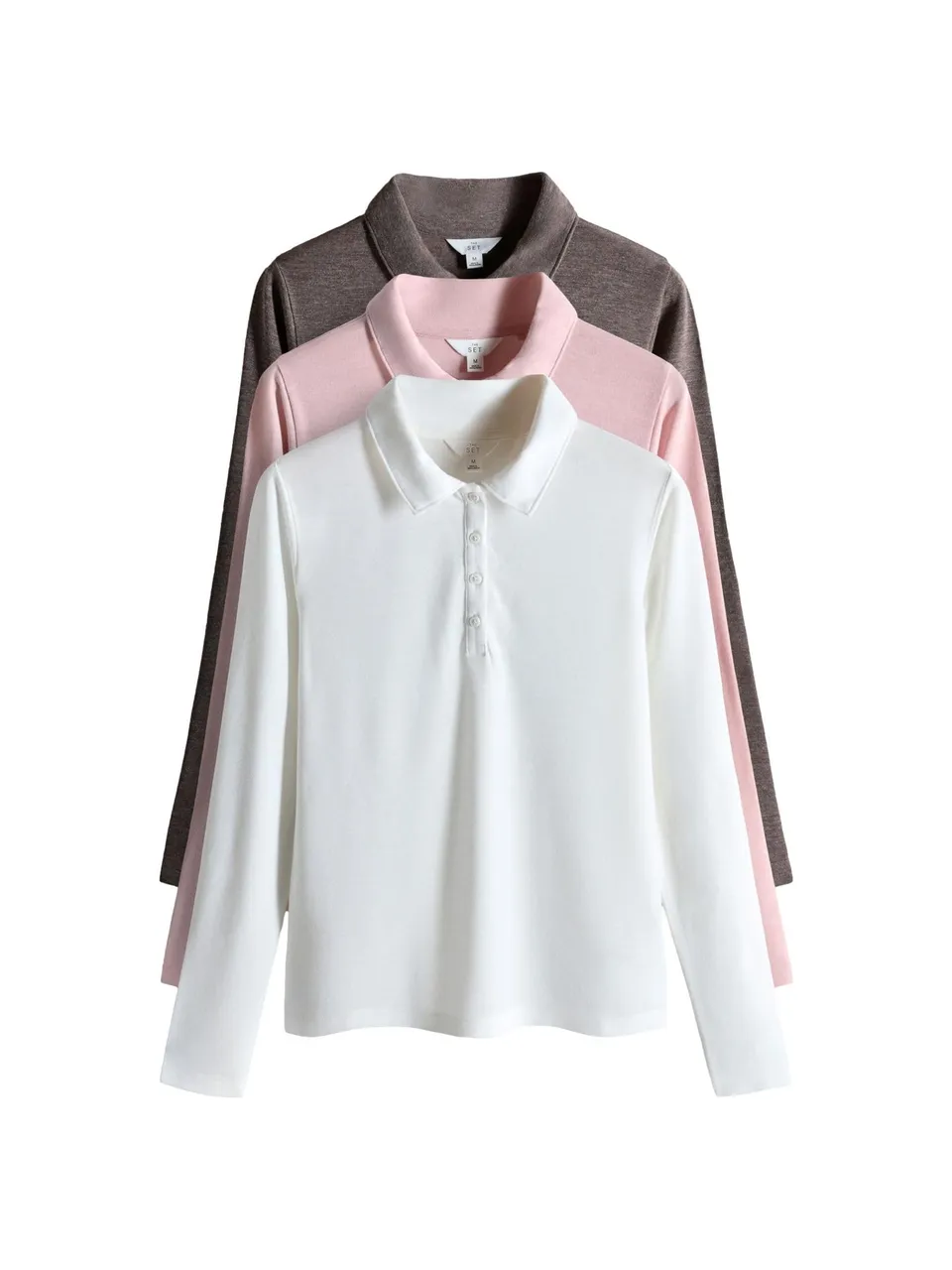 The Set polo donna maniche lunghe confezione 3 pz