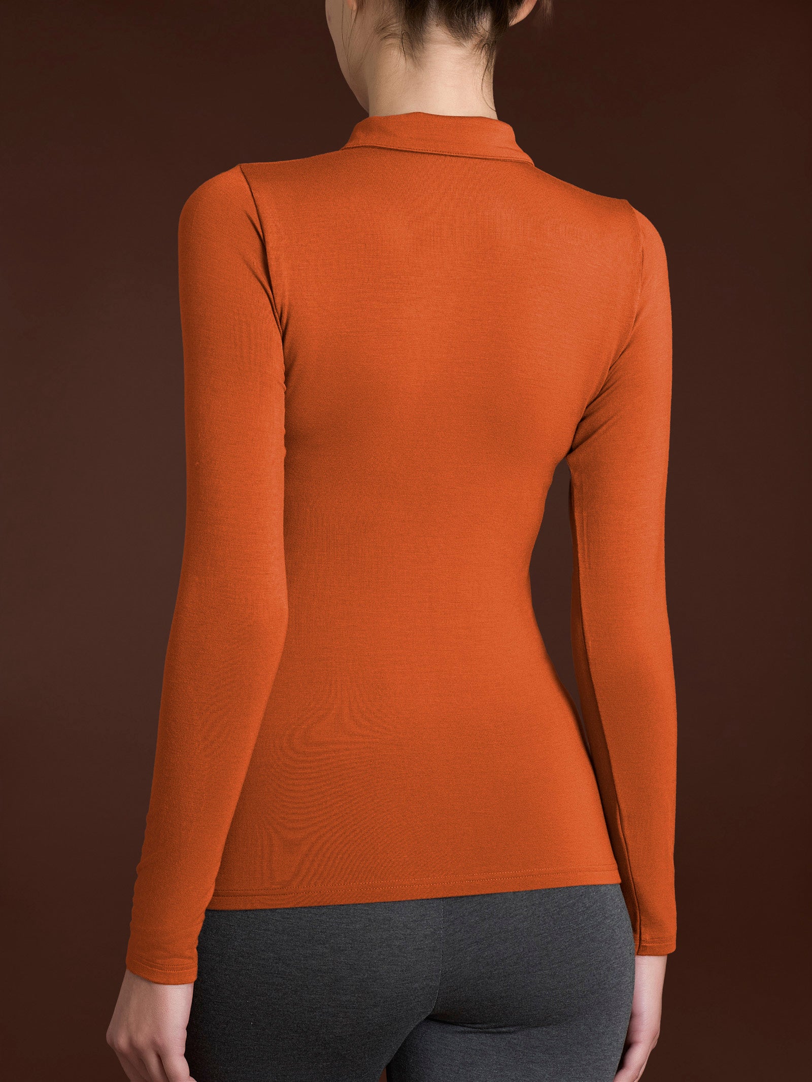Ragno Eco Viscosa Polo Donna Manica Lunga Rust