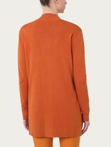 Ragno Four Seasons cardigan lungo viscosa ruggine