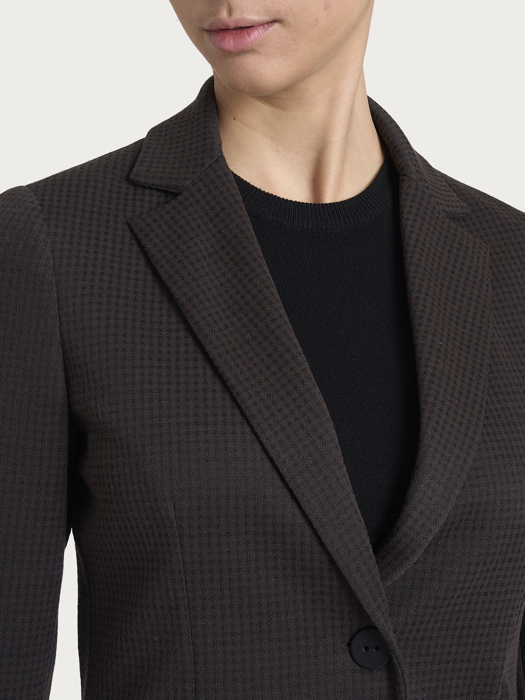 Ragno Blazer Due Bottoni Micro Check Chocolate Torte