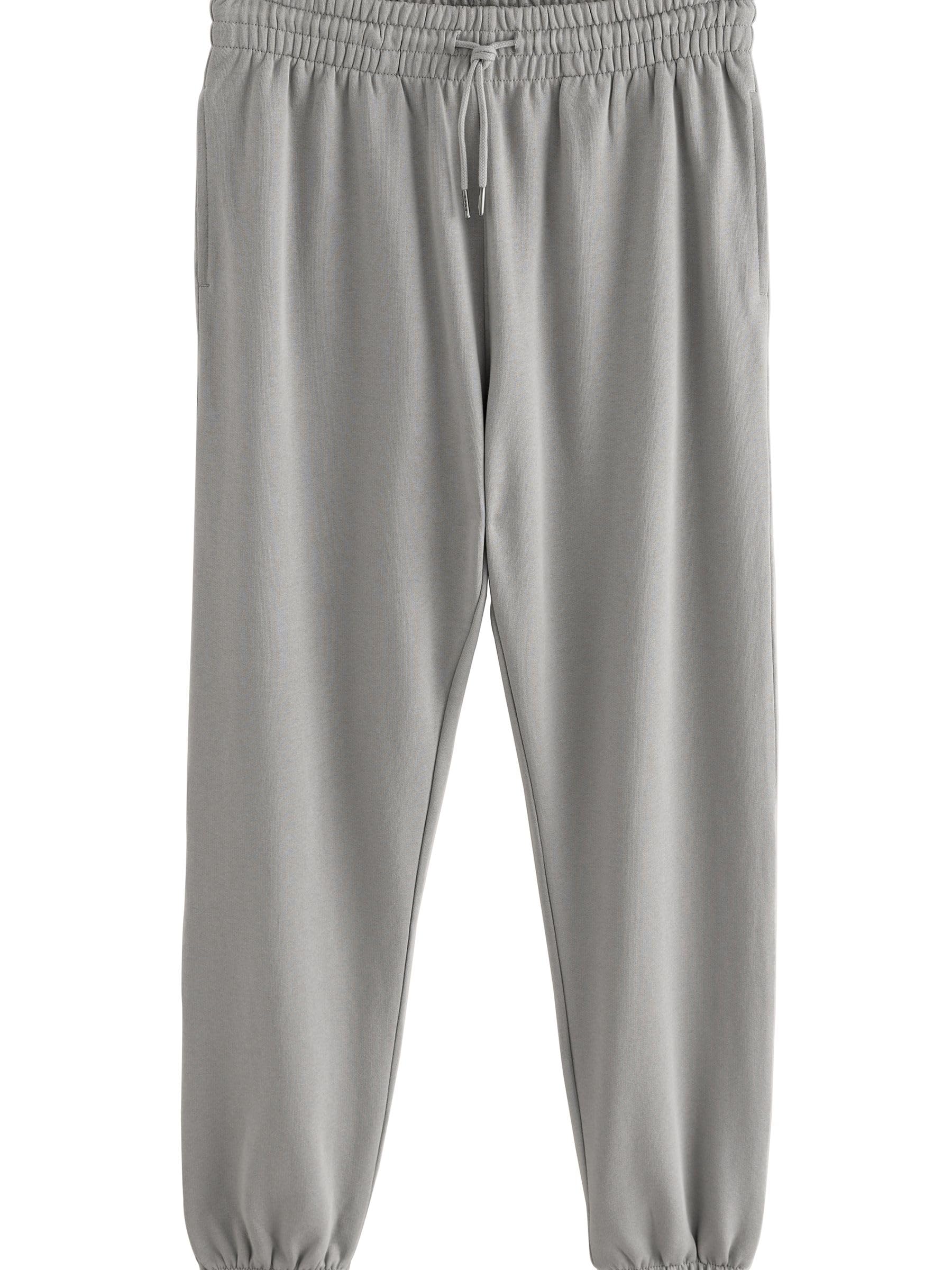 Next Pantaloni Jogging Uomo Felpa Pale Grey Elastico Caviglia