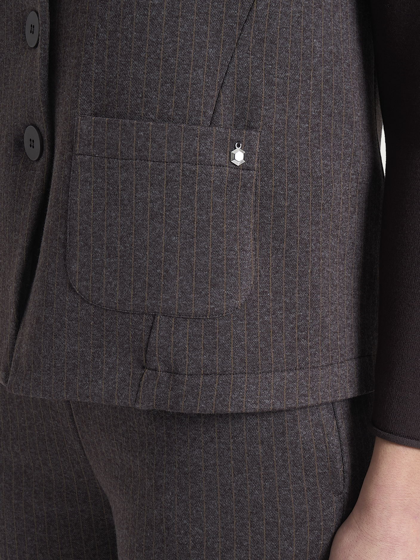 Ragno Eco Jacquard gilet gessato Fant. Chocolate viscosa
