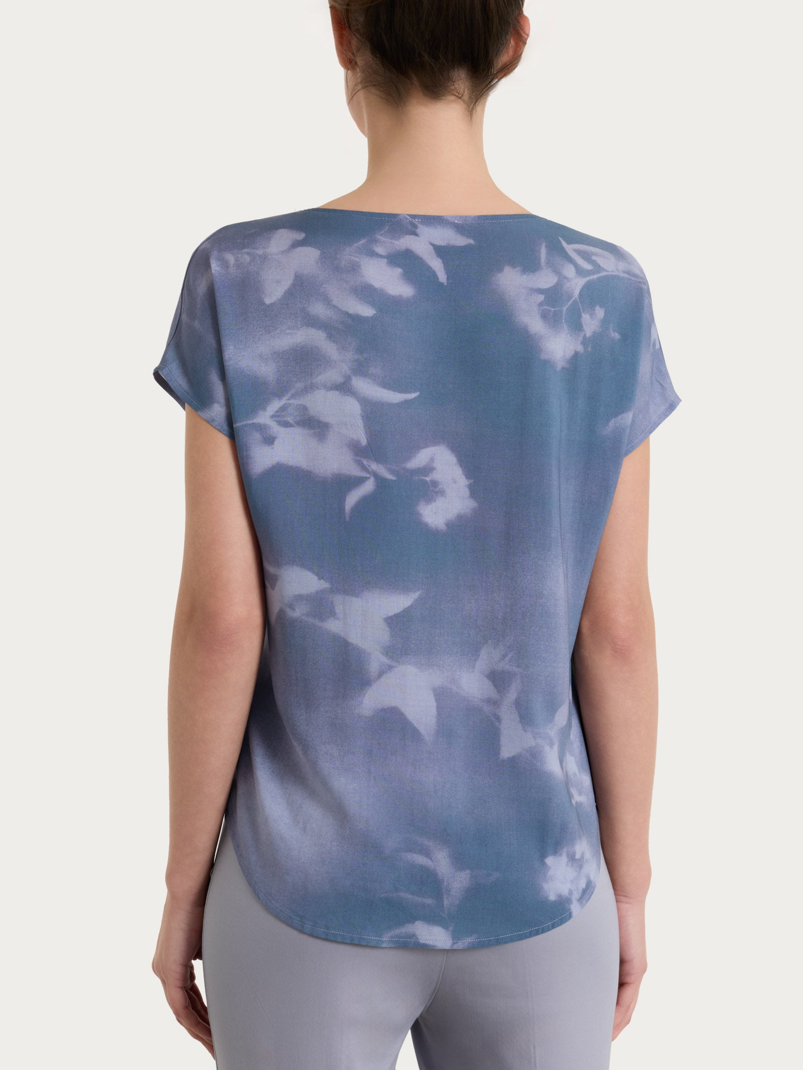 Ragno EcoSeta Blusa Manica Corta Fantasia Gray Dawn