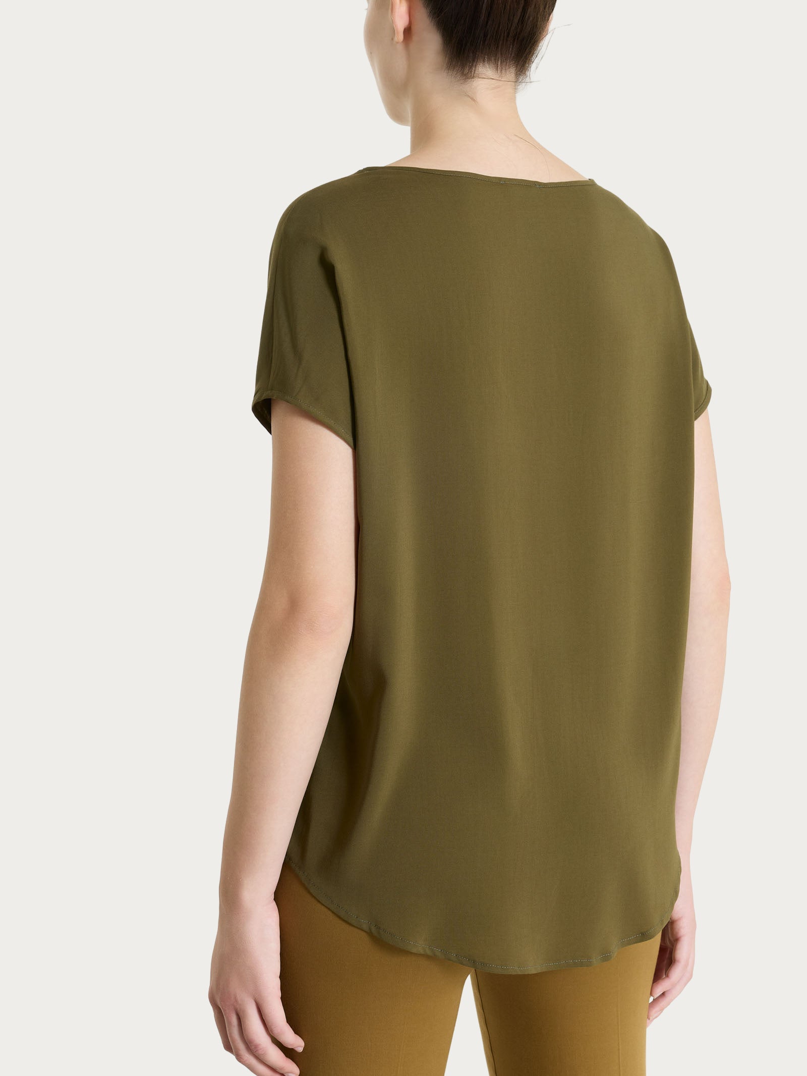 Ragno Voile Stretch Blusa manica kimono verde viscosa