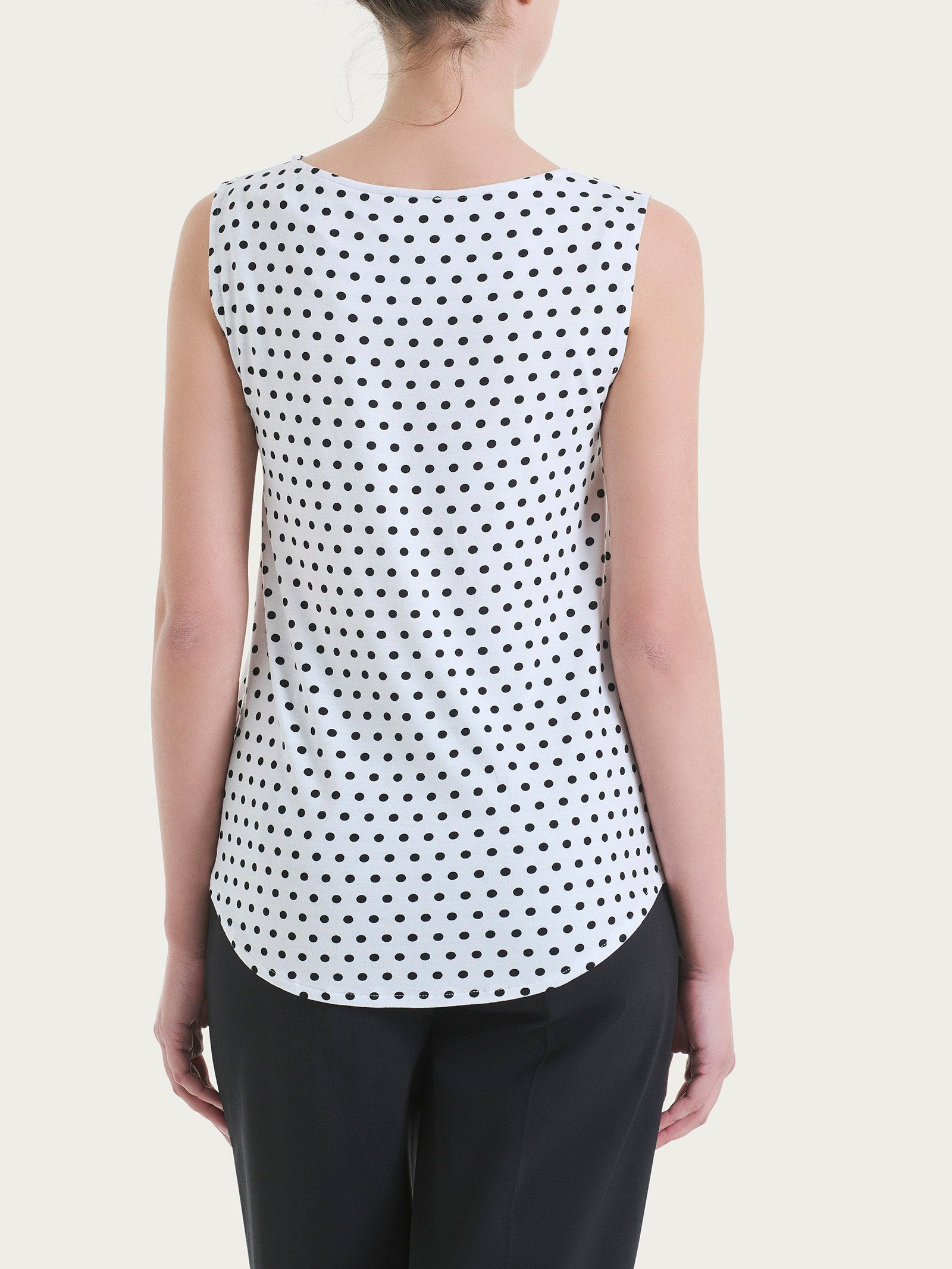 Ragno Viscosa Summer top Bianco pois