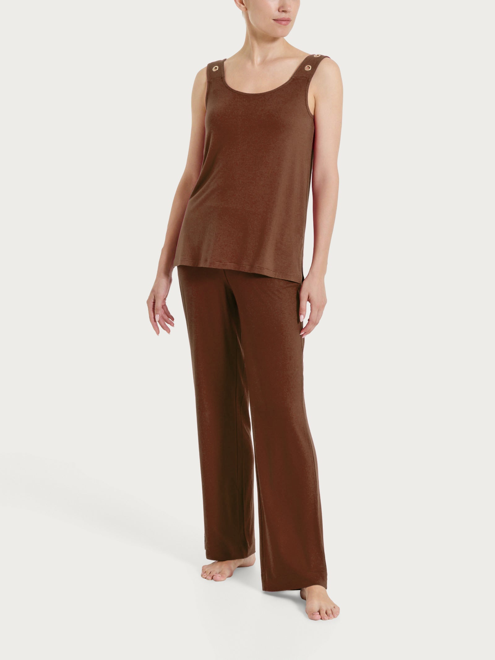 Ragno Viscosa Summer Top spalla larga donna Chocolate Fondant